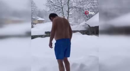 Sakarya'da soğuğa meydan okudular!