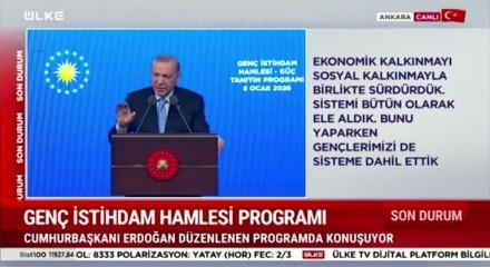 Cumhurbaşkanı Recep Tayyip Erdoğan Gen&ccedil;lerin ilk istihdamında ilk 6 aylık maaşını devlet karşılayacak dedi