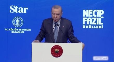 Cumhurbaşkanı Erdoğan, 12. Necip Fazıl &Ouml;d&uuml;lleri T&ouml;reni'nde a&ccedil;ıklamalarda bulunuyor
