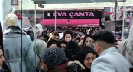 Sultangazi'de mağaza a&ccedil;ılışında izdiham yaşandı