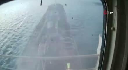 Odessa'da Rusya'nın saldırısında T&uuml;rk gemisinin isabet aldığı anlara ilişkin g&ouml;r&uuml;nt&uuml;ler ortaya &ccedil;ıktı