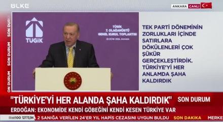 Cumhurbaşkanı Recep Tayyip Erdoğan T&Uuml;GİK 7. Olağan&uuml;st&uuml; Genel Kurulunda konuştu