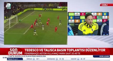 Fenerbah&ccedil;e teknik direkt&ouml;r&uuml; Tedesco Aston Villa ma&ccedil;ı i&ccedil;in "Bu ma&ccedil; i&ccedil;in sabırsızlanıyoruz' dedi