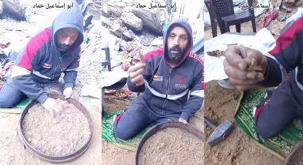 Gazze'de y&uuml;rek yakan g&ouml;r&uuml;nt&uuml;: Altın değil eşinin ve kızlarının kemiklerini arıyor