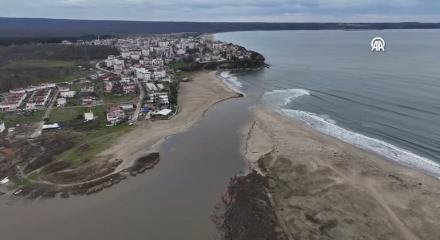 Kırklareli'nde Mert G&ouml;l&uuml; yeniden denizle birleşti