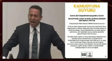 Konya B&uuml;y&uuml;kşehir&rsquo;den Başarır&rsquo;a cevap: KOSKİ ve bağlı iştiraklerimizin SGK borcu yoktur