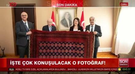 &Ouml;calan'ın Bah&ccedil;eli'ye hediye ettiği kilim ilk kez g&ouml;r&uuml;nt&uuml;lendi