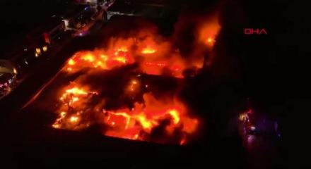 Bursa'da kimyasal kaplama fabrikasında yangın