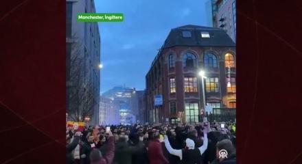 Galatasaray taraftarından İngiltere'de Filistin'e destek