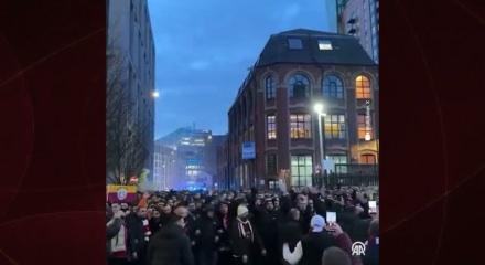 Galatasaray taraftarından İngiltere'de Filistin'e destek