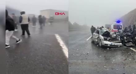 Gaziantep - Şanlıurfa otoyolunda zincirleme kaza; &ouml;l&uuml; ve yaralılar var