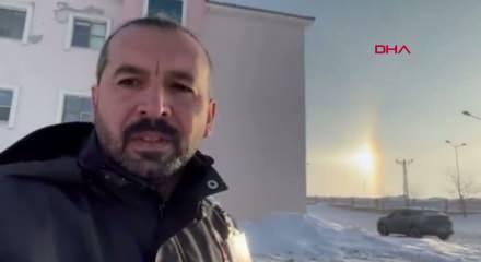 Karlıova'da 'yalancı g&uuml;neş' g&ouml;r&uuml;nt&uuml;lendi