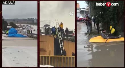Sağanak yağış sonrası sokaklar g&ouml;le d&ouml;nd&uuml;, evleri su bastı! Bir&ccedil;ok ilden sel manzarası!
