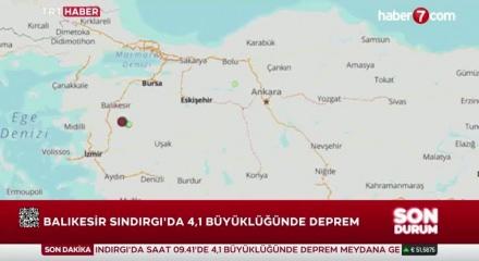 Balıkesir'de 4,1 b&uuml;y&uuml;kl&uuml;ğ&uuml;nde deprem