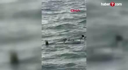 &Ccedil;atalca a&ccedil;ıklarında balık&ccedil;ıların ağına insansız hava aracı takıldı