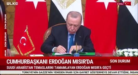 Cumhurbaşkanı Erdoğan Mısır ziyaretinde yeni anlaşmalara imza attı