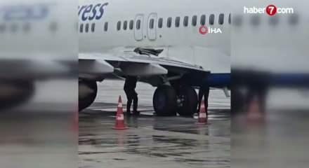  Antalya Havalimanı'nda korkutan kaza ucuz atlatıldı