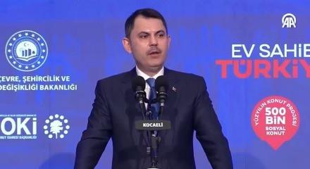 Bakan Murat Kurum Kocaeli'de TOKİ kura &ccedil;ekim t&ouml;renine katıldı