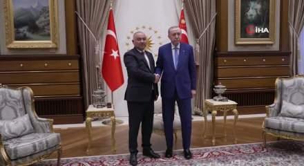 Cumhurbaşkanı Erdoğan, Kırgızistan Meclis Başkanı Turgunbek Uulu'yu kabul etti
