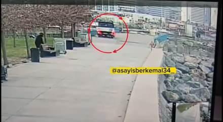 Direksiyon hakimiyetin kaybeden zabıta aracı denize u&ccedil;tu!