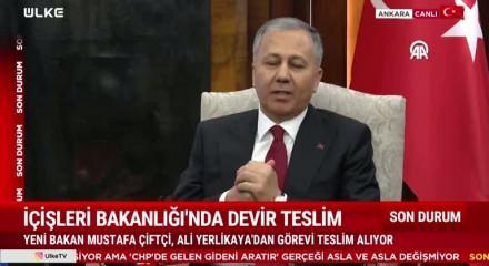 İ&ccedil;işleri Bakanlığı'nda devir teslim t&ouml;reni: Bakan &Ccedil;ift&ccedil;i, g&ouml;revi Yerlikaya'dan devralıyor