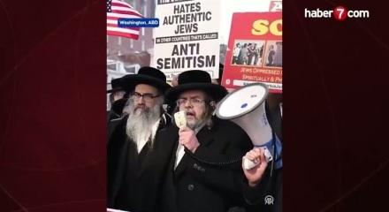 Siyonizm karşıtı eylemciler Beyaz Saray &ouml;n&uuml;nde protesto d&uuml;zenledi