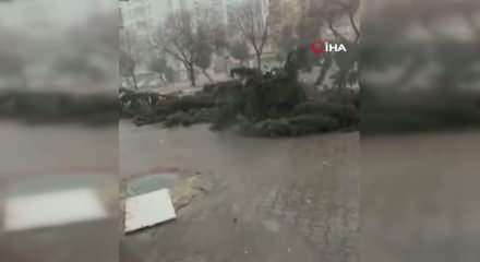 Adana'da fırtına ağa&ccedil;ları yerinden s&ouml;kt&uuml;