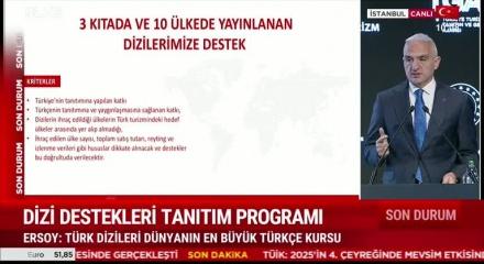Bakan Ersoy duyurdu: Dizi sekt&ouml;r&uuml;ne destek yolda