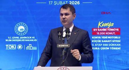 Bakan Kurum Konya&rsquo;da TOKİ konutları kura &ccedil;ekimi programına katıldı