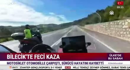 Bilecik'te otomobile &ccedil;arpan motosiklet s&uuml;r&uuml;c&uuml;s&uuml; &ouml;ld&uuml;