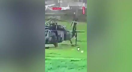 Kolombiya'da askeri helikoptere yıldırım &ccedil;arptı, 1 personel yaralandı