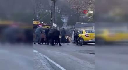 Yol verme kavgası meydan savaşına d&ouml;nd&uuml;: Tekme ve yumruklar havada u&ccedil;uştu