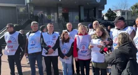 Buca Belediyesinde g&ouml;revli memurlar &ouml;denmeyen alacakları i&ccedil;in eylemlerini s&uuml;rd&uuml;rd&uuml;