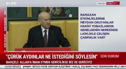 MHP lideri Devlet Bah&ccedil;eli ter&ouml;rs&uuml;z T&uuml;rkiye'nin &ouml;nemine değindi T&uuml;rk neyse K&uuml;rt odur" dedi.