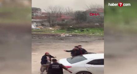 H&uuml;k&uuml;ml&uuml;y&uuml; yakalamaya giden polise direndiler