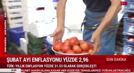 Şubat ayı enflasyonu y&uuml;zde 2,96 oldu