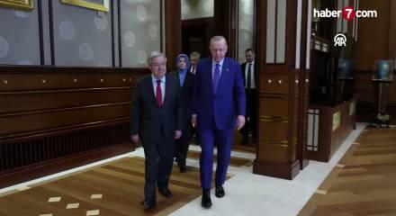 Cumhurbaşkanı Erdoğan, BM Genel Sekreteri Guterres ile g&ouml;r&uuml;şt&uuml;