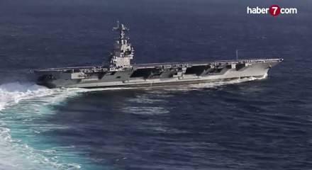 ABD&rsquo;nin en b&uuml;y&uuml;k u&ccedil;ak gemisi yangın sonrası Girit&rsquo;e gidiyor