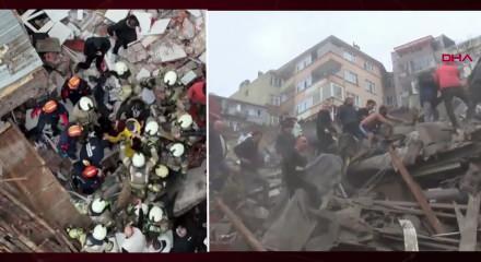 İstanbul Fatih'te bina &ccedil;&ouml;kt&uuml;! Enkazdan 6 kişi sağ &ccedil;ıkarıldı