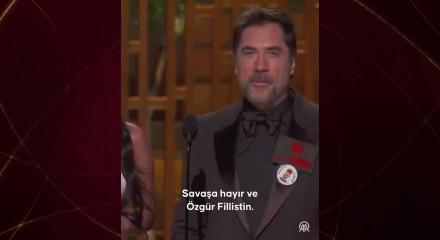 Yahudi Lobisi&rsquo;nin kontrol&uuml;ndeki Oscar'a damga vuran an! Javier Bardem s&ouml;zleri alkış tufana kopardı