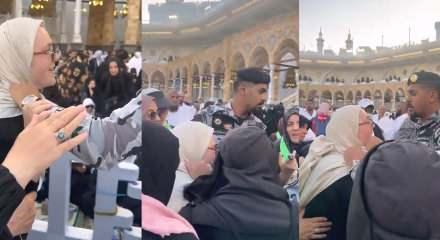 Kabe'nin &ouml;rt&uuml;s&uuml;n&uuml; makasla kesmeye &ccedil;alışan T&uuml;rk hacı g&ouml;zaltına alındı!