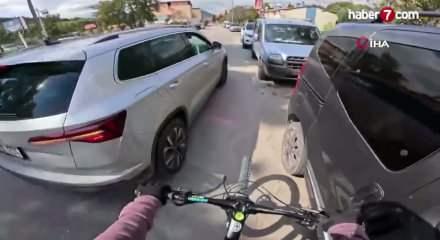 Bisikletli genci sıkıştıran s&uuml;r&uuml;c&uuml;ye 180 bin lira ceza kesildi