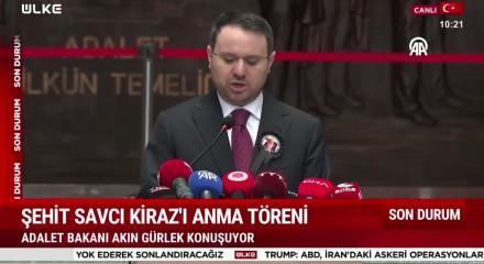  Adalet Bakanı Akın G&uuml;rlek Şehit Savcı Mehmet Selim Kiraz'ı anma t&ouml;rennde konuştu