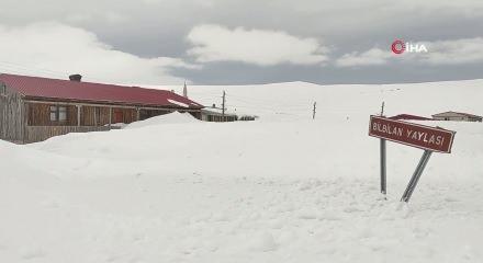 Ardahan'da yayla evleri kar altında kaldı