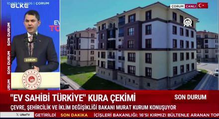Bakan Murat Kurum &Ccedil;orum'da sosyal konut kura &ccedil;ekim t&ouml;reninde a&ccedil;ıklamalarda bulundu