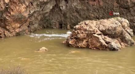 Ceylanpınar'daki gizemli girdap tonlarca suyu yerin altına &ccedil;ekiyor