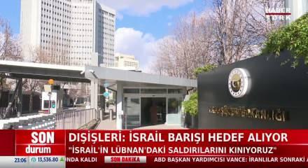 Dışişleri Bakanlığı, İsrail'in L&uuml;bnan'a y&ouml;nelik yoğunlaşan saldırılarını kınadı