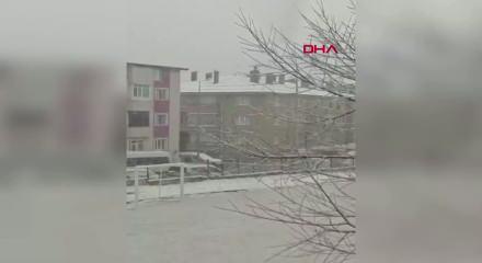 Gerede'de kar yağışı etkili oldu