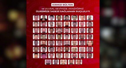 İ&ccedil;işleri Bakanlığı 7 &uuml;lkeden 61 aranan su&ccedil;luyu T&uuml;rkiye'ye getirdi
