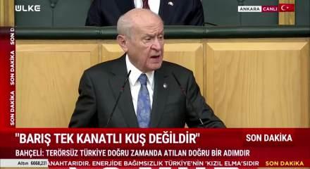MHP lideri Devlet Bah&ccedil;eli ter&ouml;rs&uuml;t T&uuml;rkiye'de "Oyalanmaya ve oyalamaya gerek yoktur" dedi...